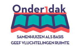 Logo onder1dak - samenhuizen als basis, geef vluchtelingen ruimte